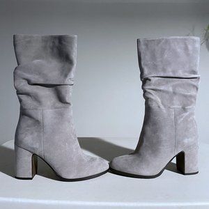 ITALIAN MID CALF BOOTS SOFT KID SUEDE SZ US 8 THIS YEARS TOP FASHION